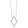 14K 0.25 Ct Colorless Flawless Diamond Shaped Pendant With Chain