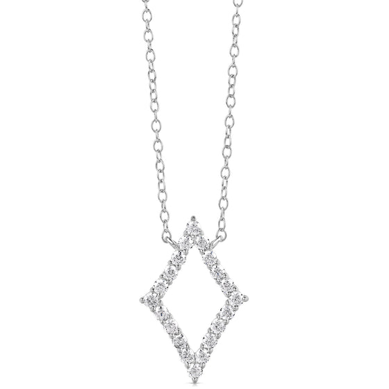 14K 0.25 Ct Colorless Flawless Diamond Shaped Pendant With Chain