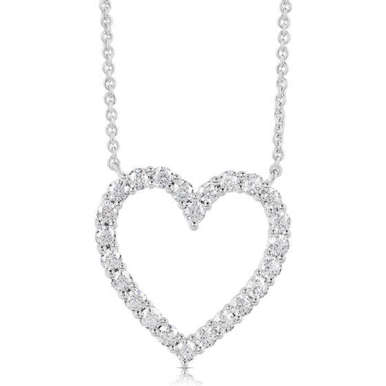 14K 1.00 Ct Colorless Flawless Heart Shaped Pendant With Chain