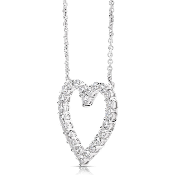 14K 1.00 Ct Colorless Flawless Heart Shaped Pendant With Chain