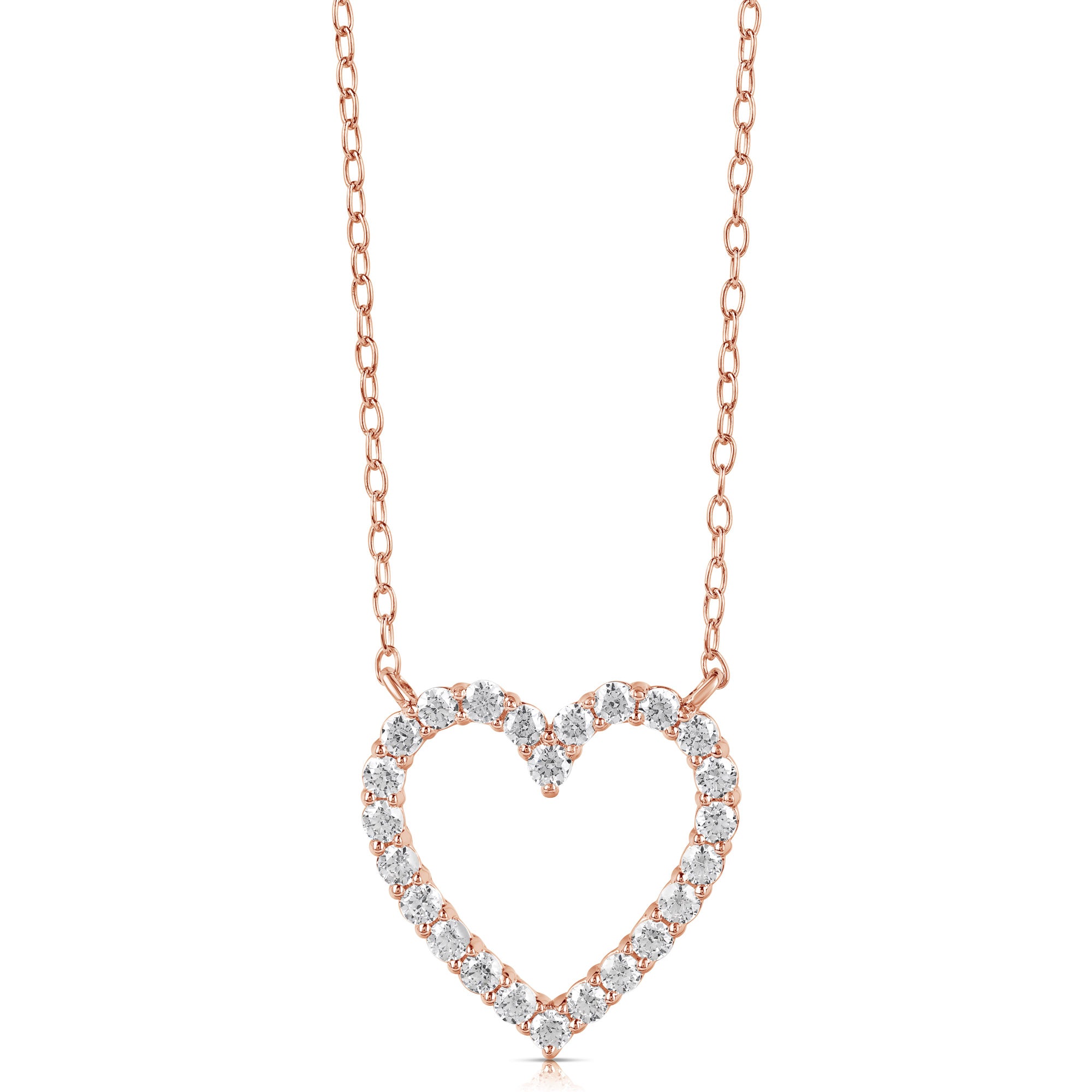14K 0.25 Ct Colorless Flawless Heart Shaped Pendant With Chain