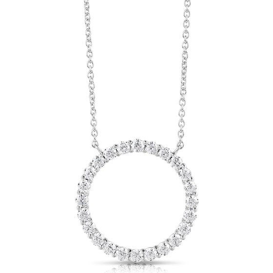 14K 0.50 Ct Colorless Flawless Circle Shaped Pendant With Chain