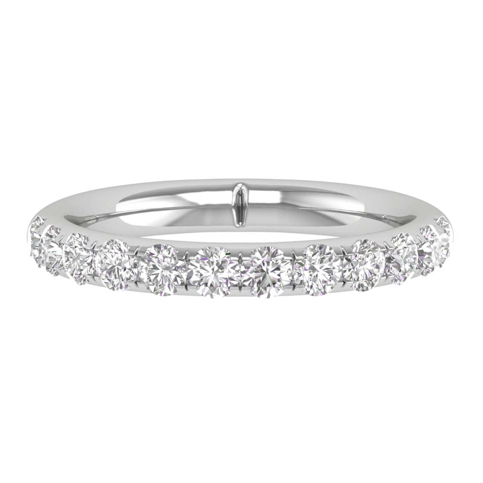 14K 1 Ct Gold Colorless Flawless French Pave Wedding Band