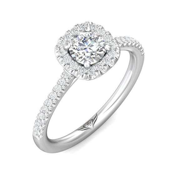 Flyerfit Engagement Ring Round 14K White Gold DERMH7XSCURQ-C098256
