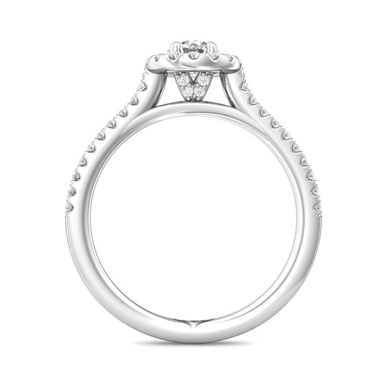 Flyerfit Engagement Ring Round 14K White Gold DERMH7XSRDRQ-C096439