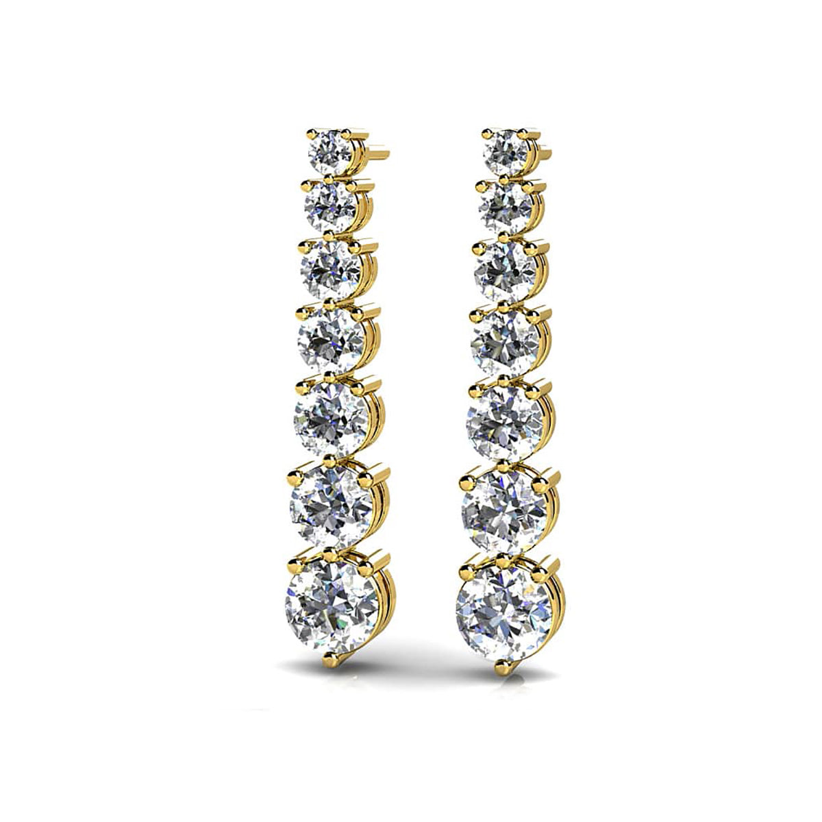 Prong Set Diamond Cascade Earrings