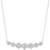 14K 1.00 Ct Graduated 7 Stone Flower Cluster Necklace With Chain