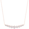 14K 1.50 Ct Graduated 9 Stone Flower Cluster Necklace With Chain