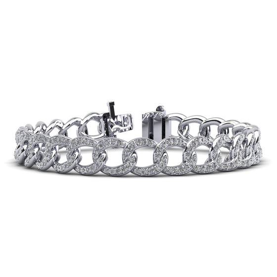 Graduated Diamond Swirl Bracelet For Men