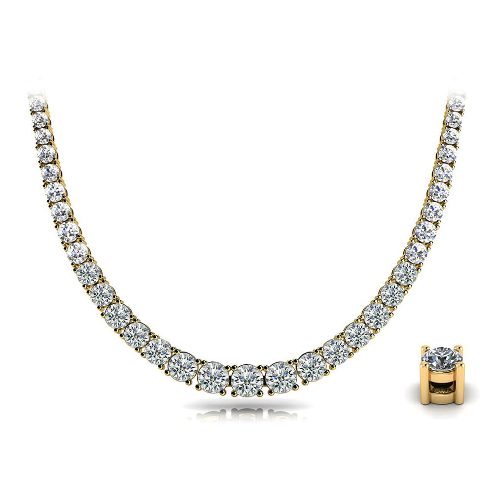 Classic Graduated Strand Of Diamonds Necklace