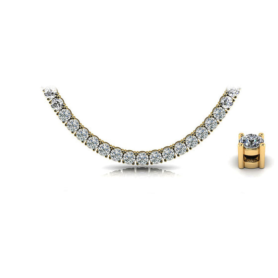 4 Prong Riviera Diamond Necklace