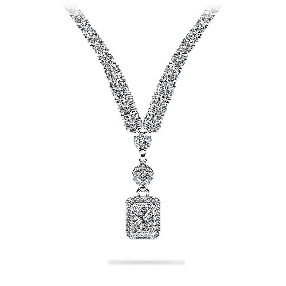 Love Spell Diamond Pendant 4 Prong V Necklace 