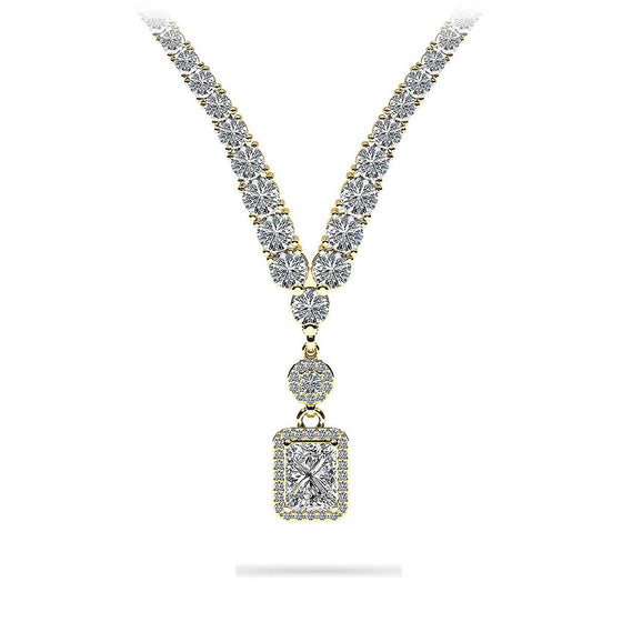 Love Spell Diamond Pendant 4 Prong V Necklace 