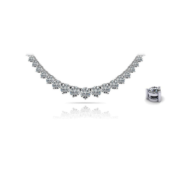 Graduated Shiny Link Diamond Necklace