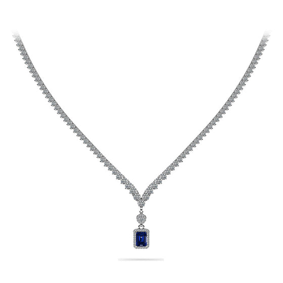 Love Spell Gemstone Pendant 3 Prong V Necklace