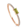14k Gold & Peridot Baguette Stackable Ring