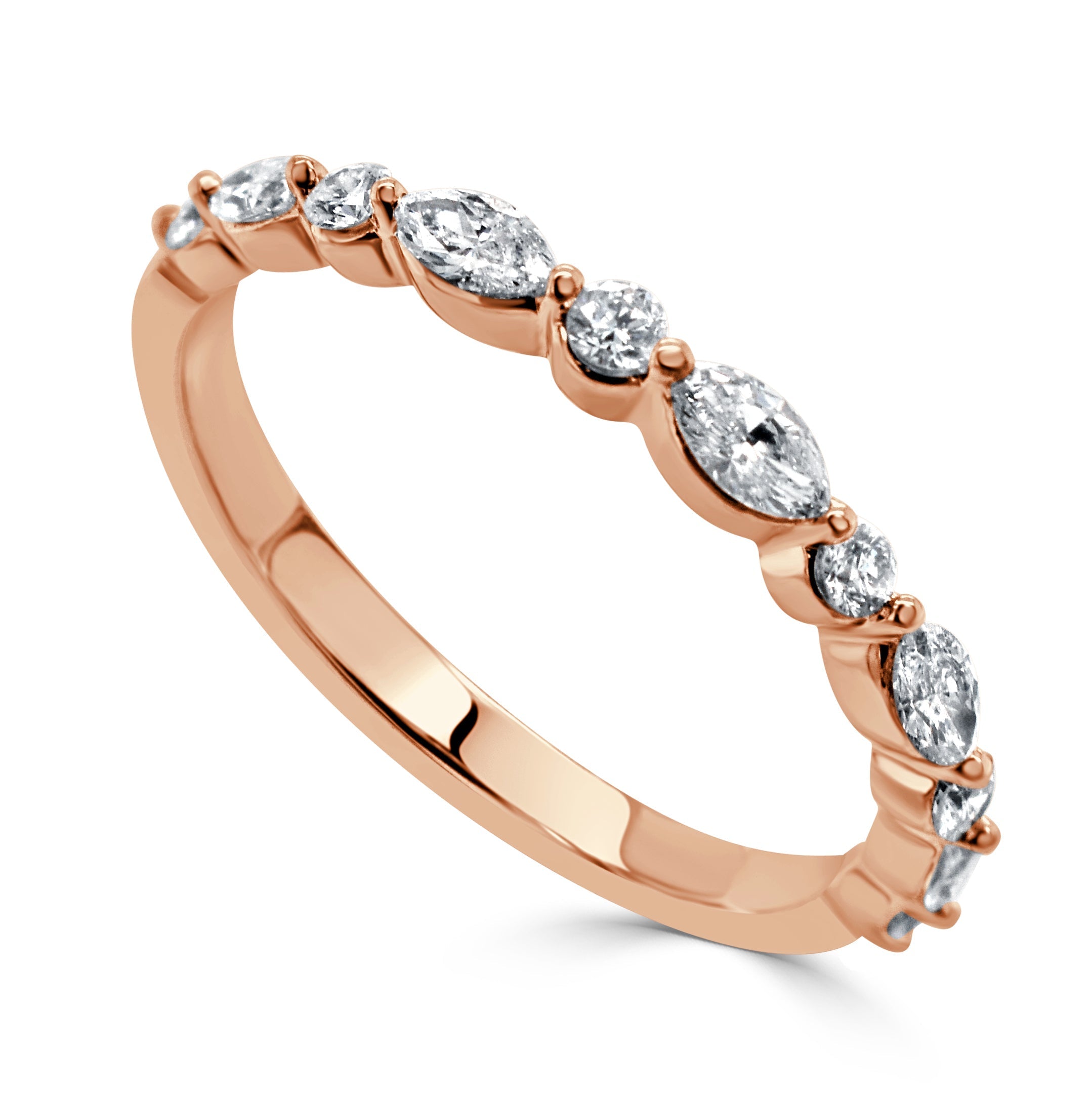 14k Gold & Marquise Diamond Stackable Ring