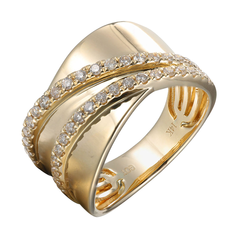 14K Yellow Gold Diamond 0.375 Ct Ring