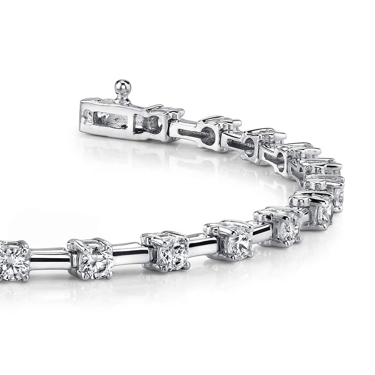 Classic Solid Rectangle Link Diamond Bracelet
