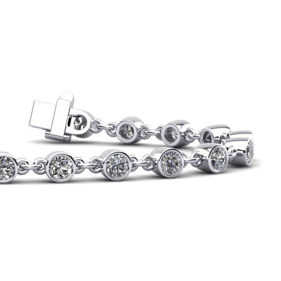 Diamond Drops Chain Link Bezel Bracelet