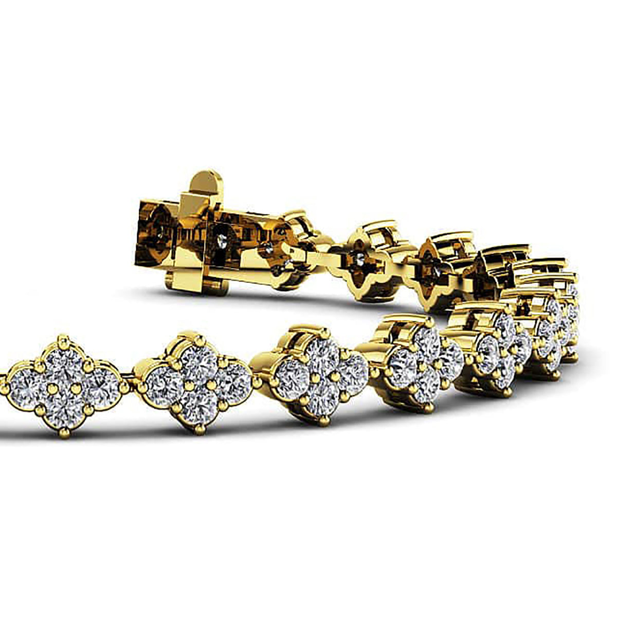Four Clover Diamond Tennis Bracelet