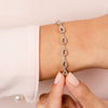 Elegant Teardrop Link Diamond Bracelet