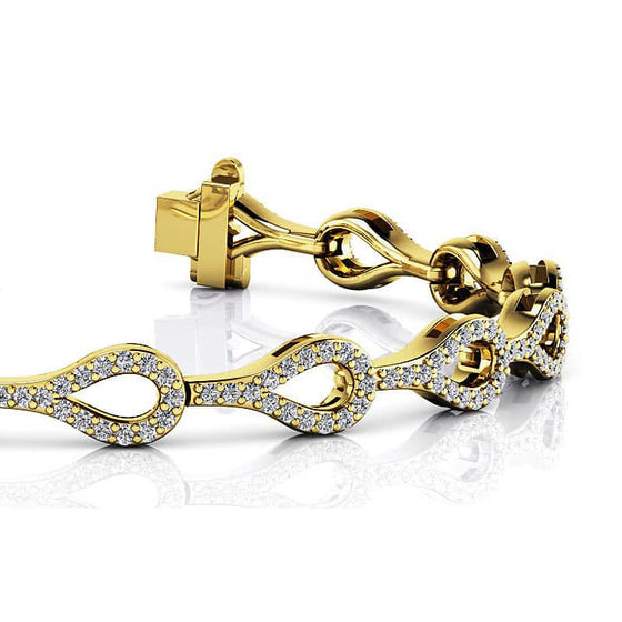 Elegant Teardrop Link Diamond Bracelet