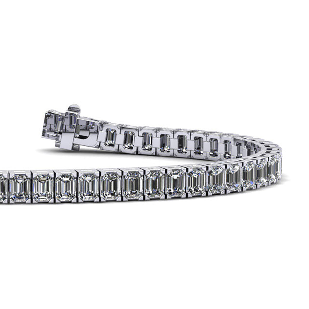 Sparkling Emerald Cut Diamond Bracelet