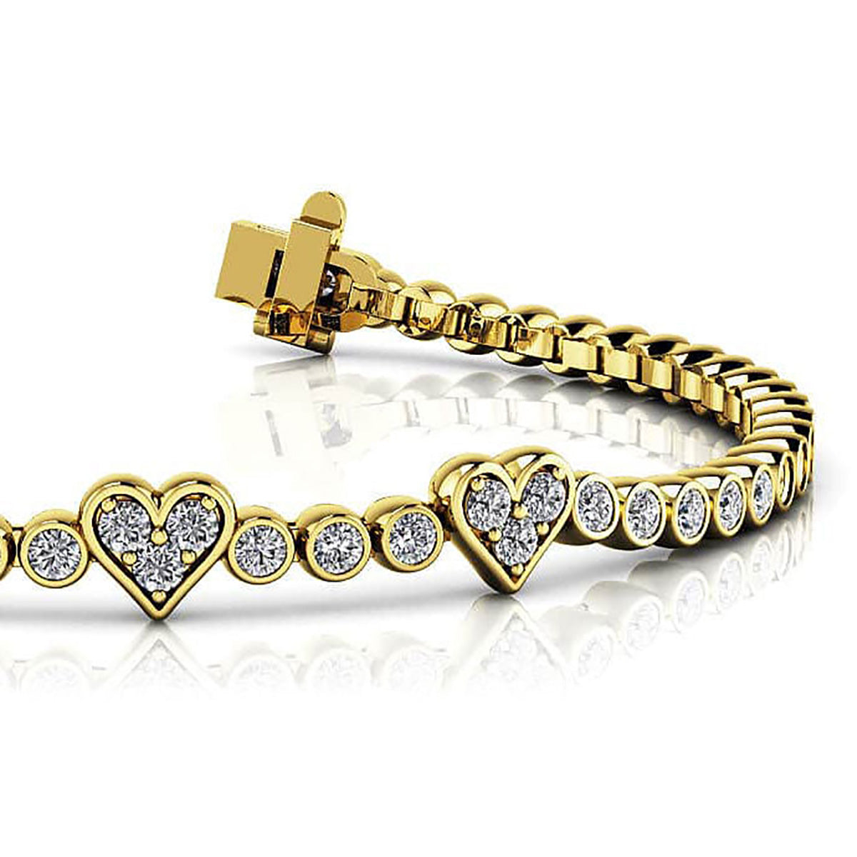 Three Hearts Of Love Diamond Bracelet