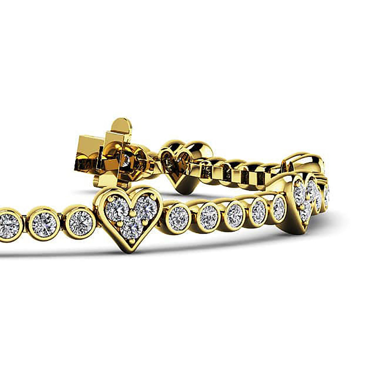 Eight Of Hearts Diamond Tennis Bracelet