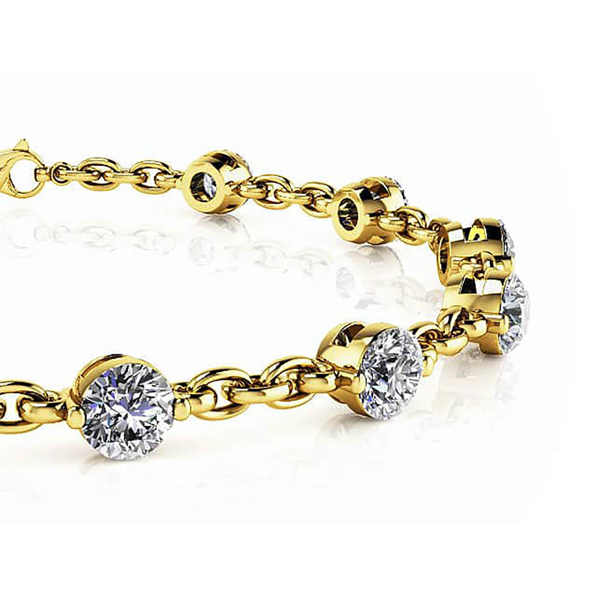 Sparkling Diamond And Chain Link Bracelet