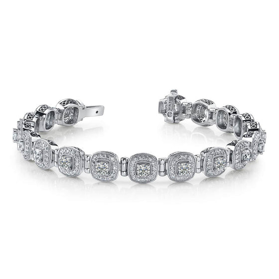 Fanciful Round Diamond Bracelet With Tube Links
