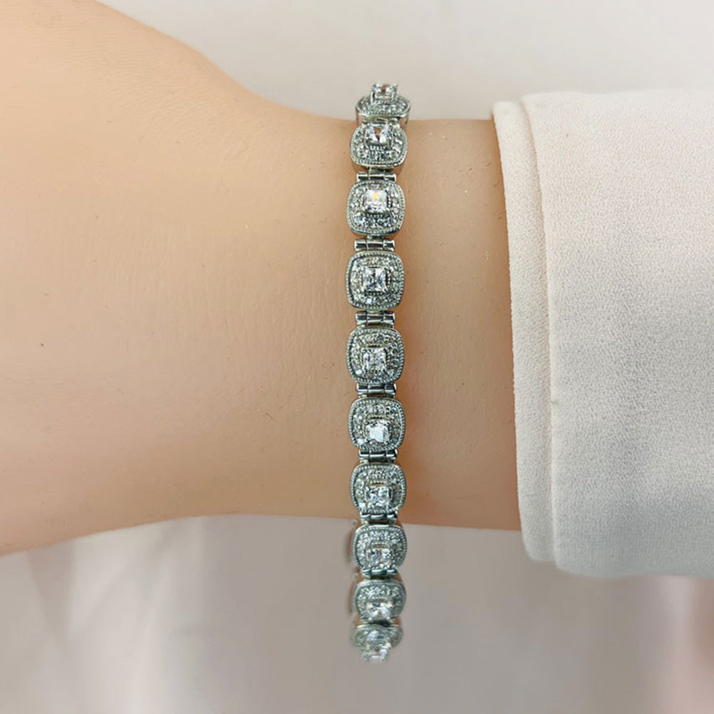 Fanciful Princess Cut Diamond Bracelet