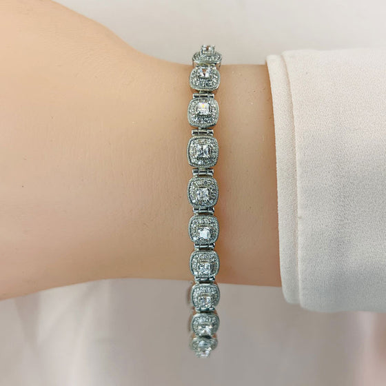 Fanciful Princess Cut Diamond Bracelet