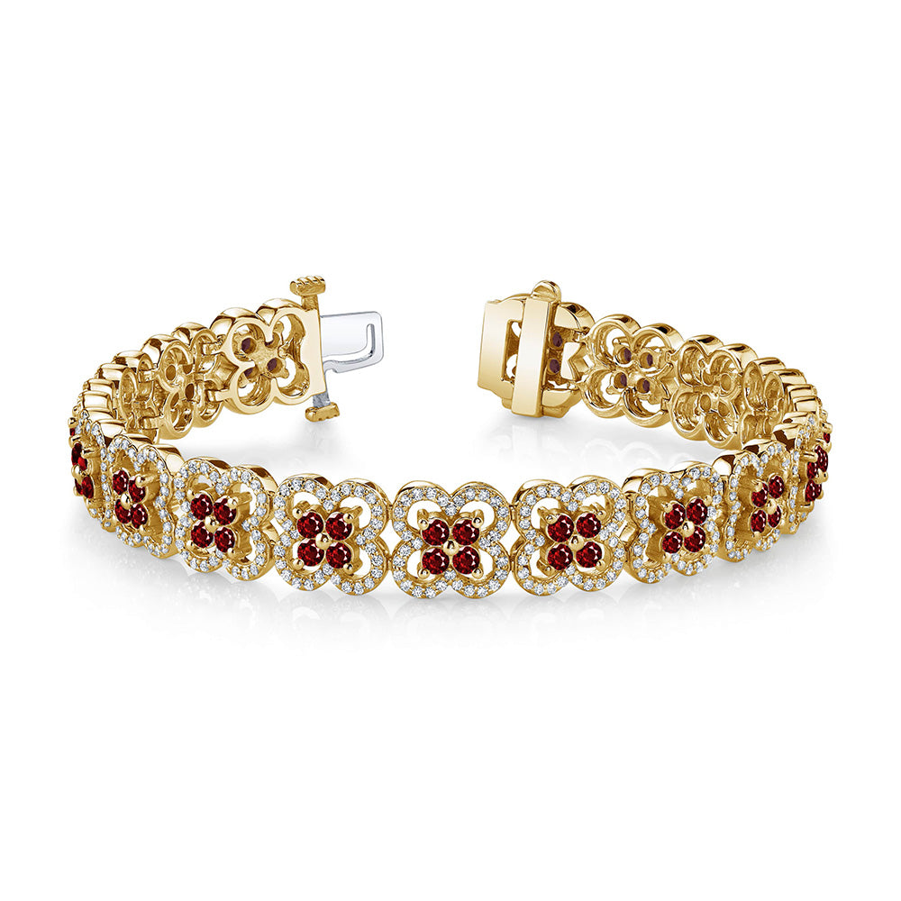 Blossoming Beauty Gemstone Diamond Bracelet