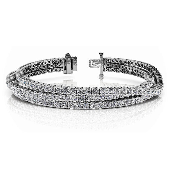 Three Rows Flexible Diamond Bracelet