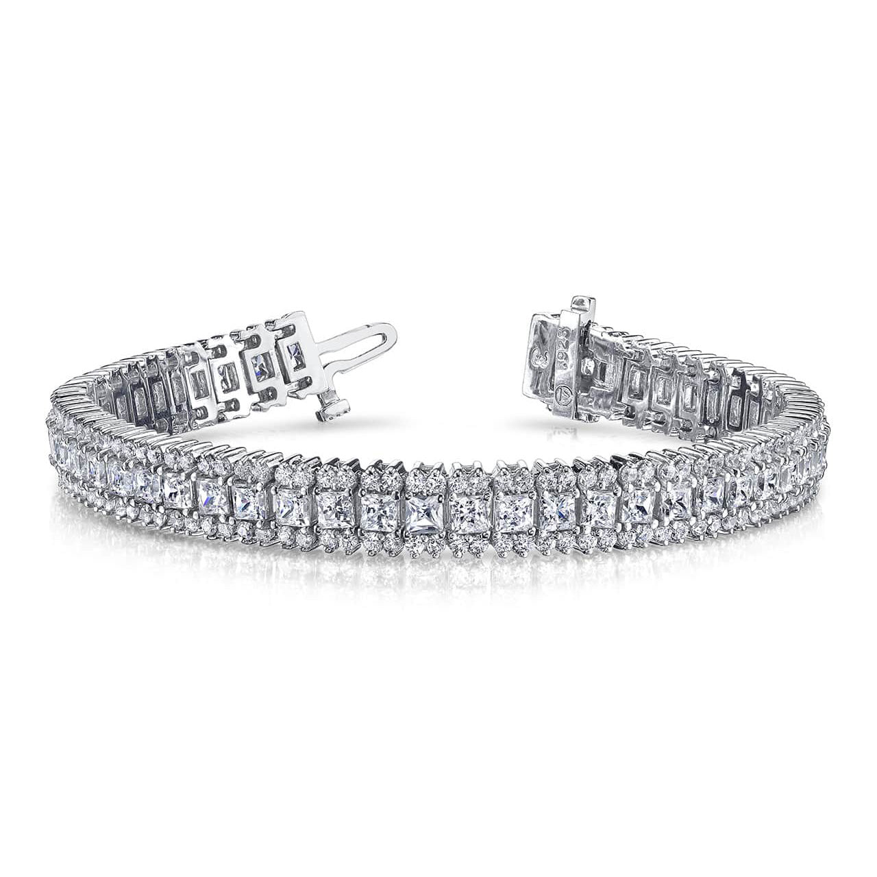 Round And Princess Diamond Bracelet