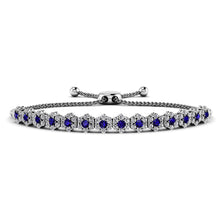  Fleur Gemstone And Diamond Adjustable Bracelet