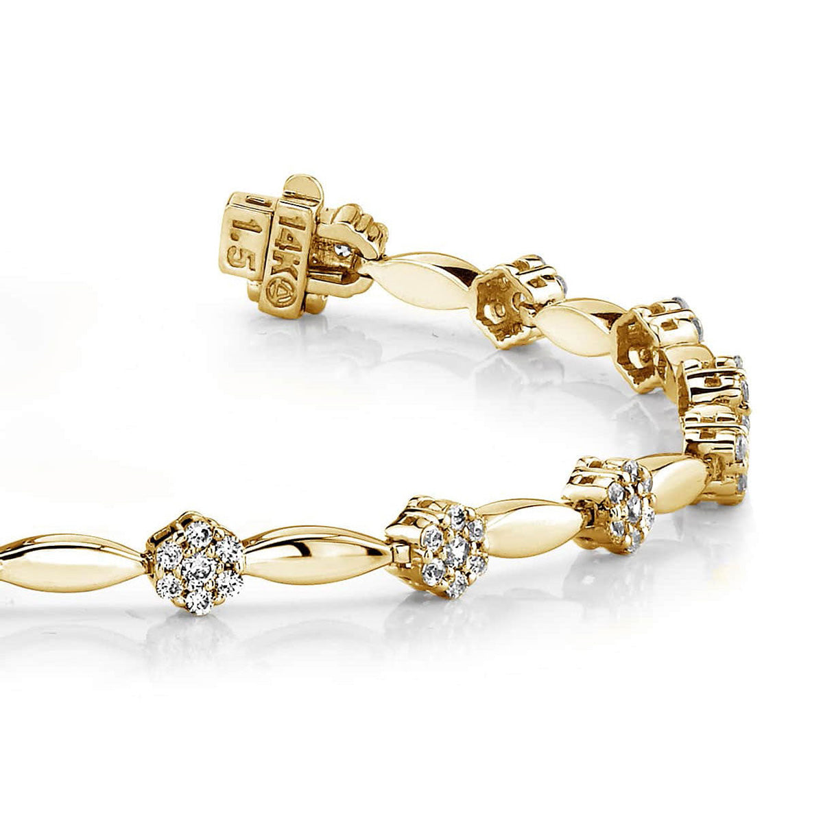 Diamond Cluster Link Bracelet