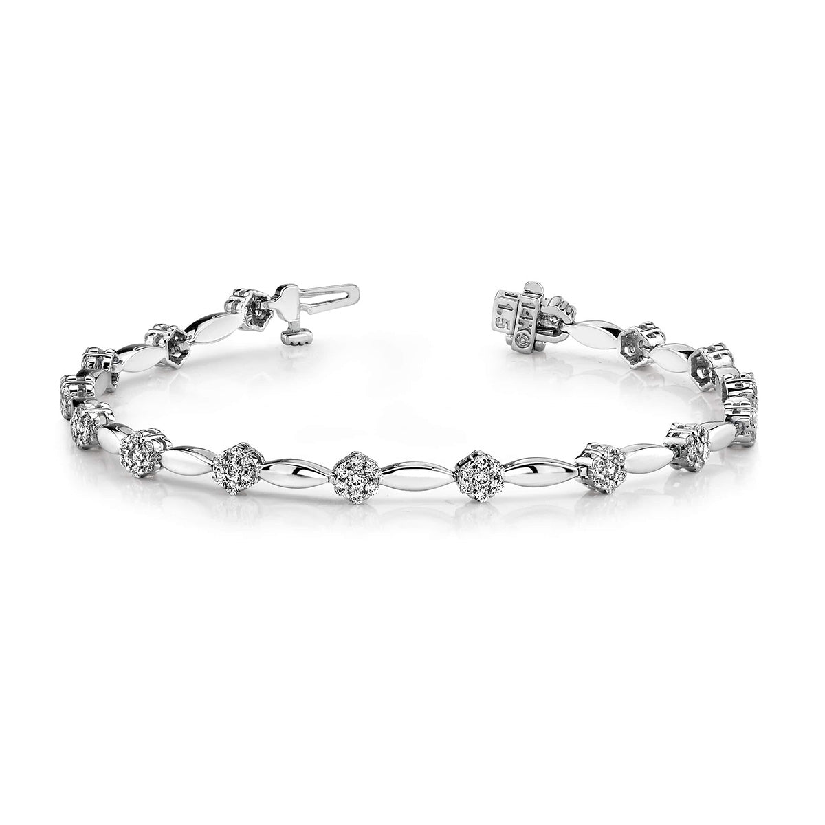 Diamond Cluster Link Bracelet