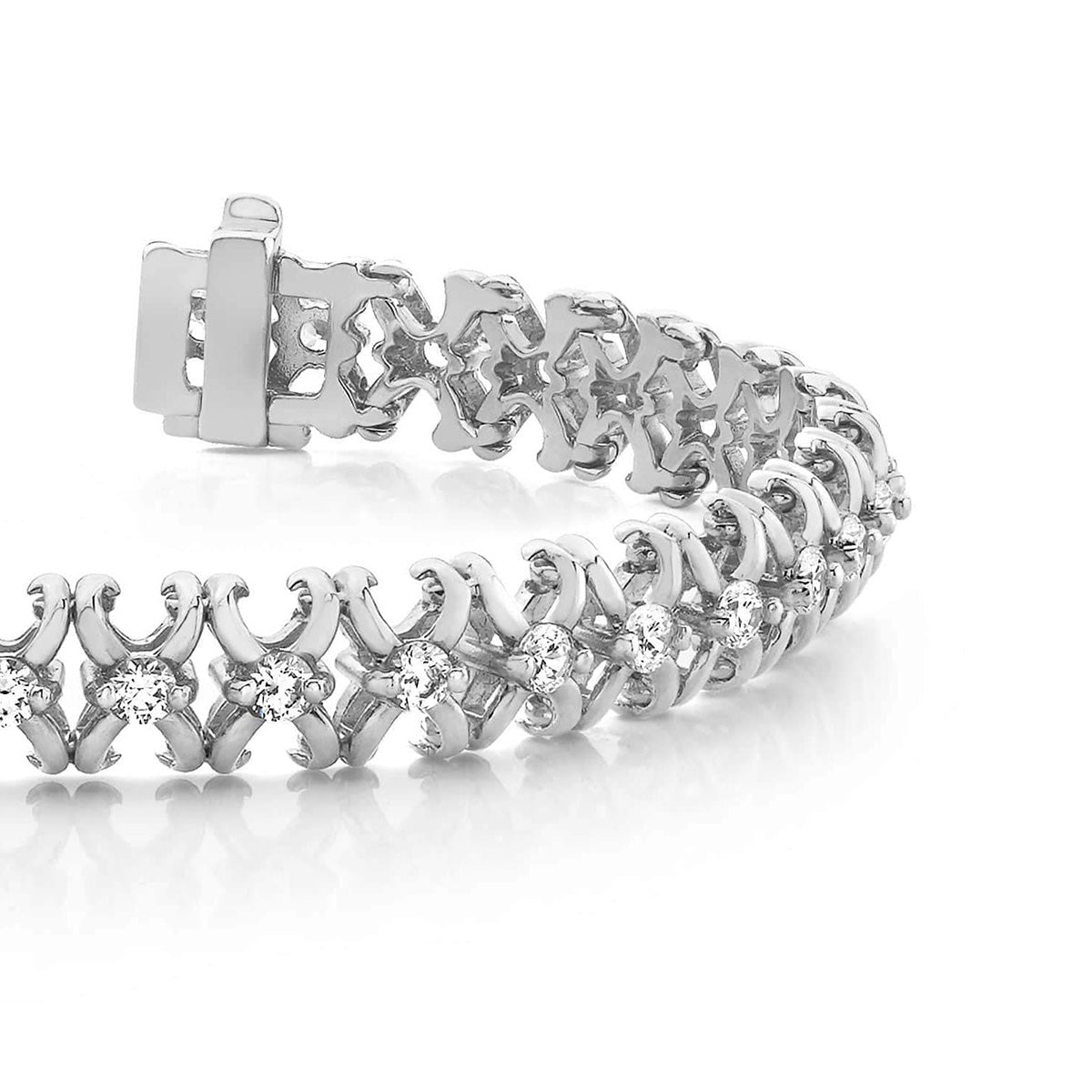 Styled X Link Diamond Bracelet