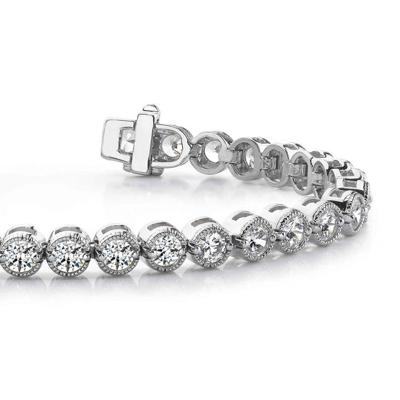 Circle Milgrain Diamond Bracelet