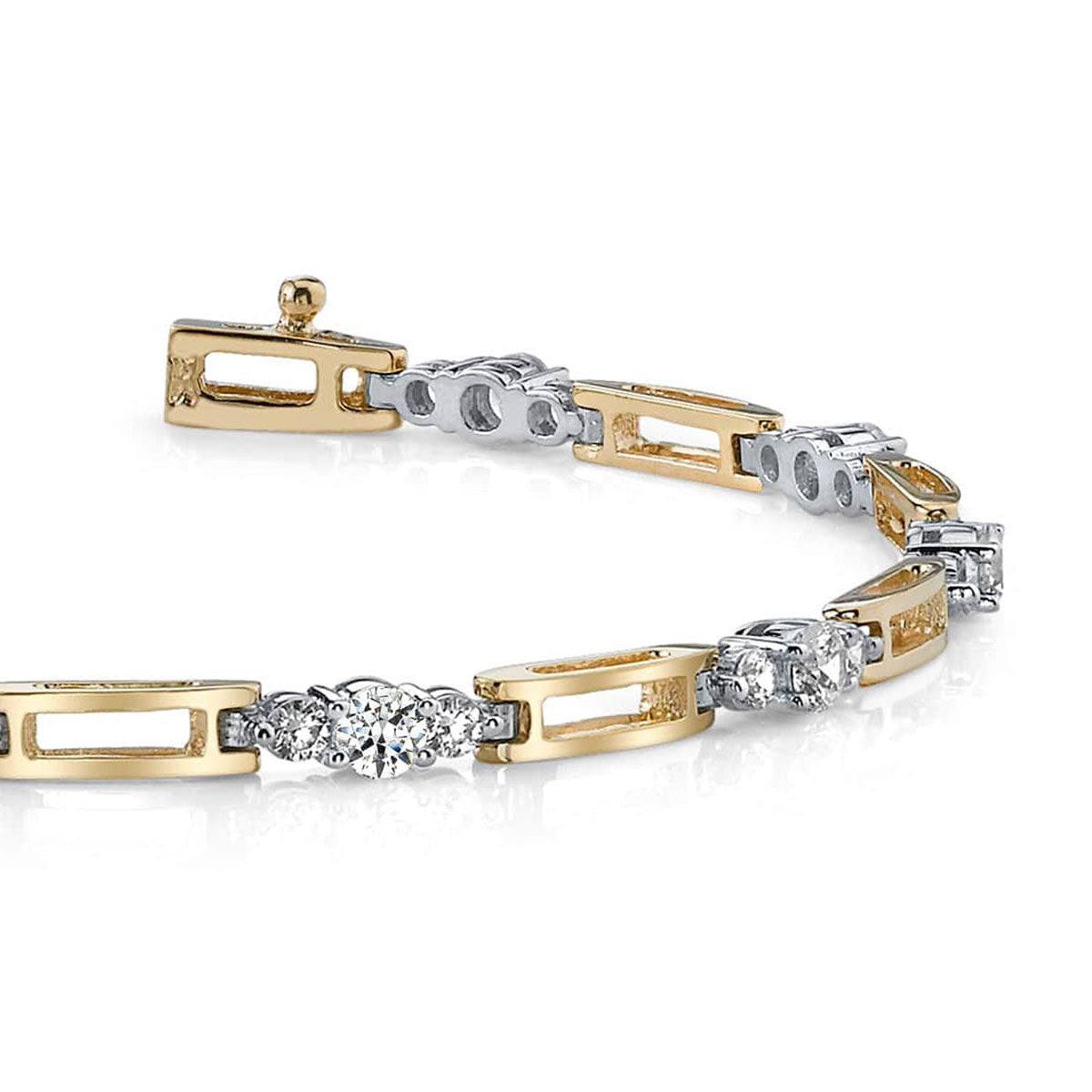 Rectangle Link Diamond Bracelet