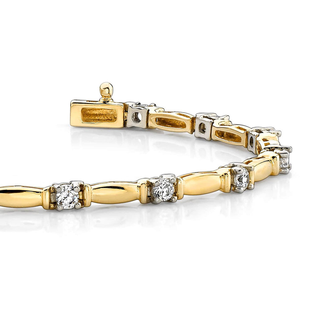 Shiny Column Link Diamond Bracelet
