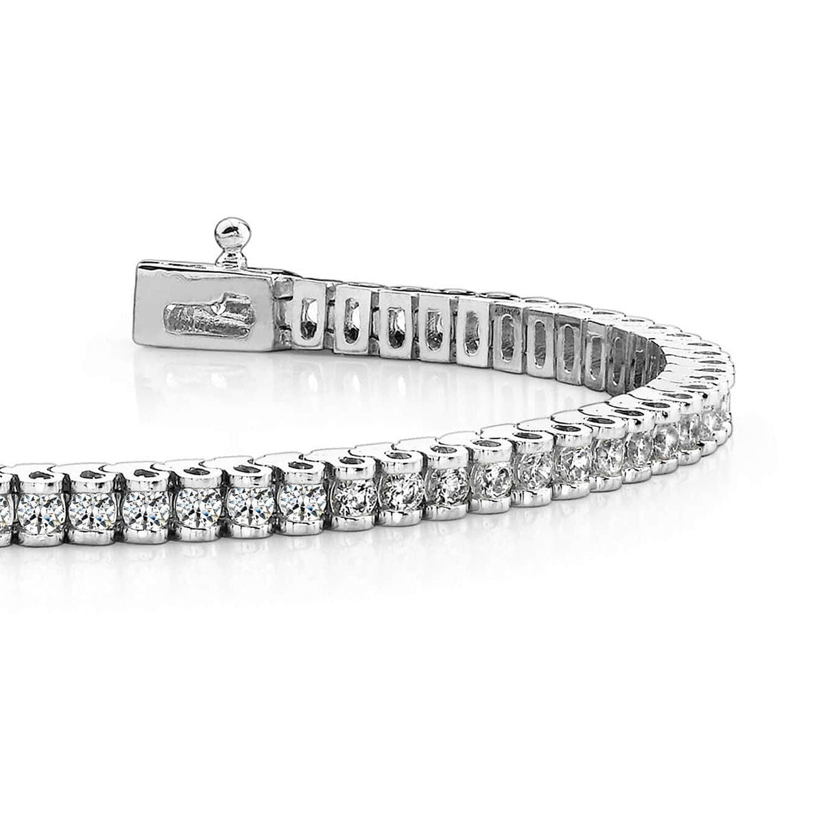 Channel Set Box Link Diamond Tennis Bracelet