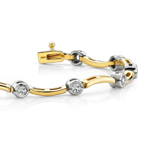 Wavy H Link Diamond Bracelet