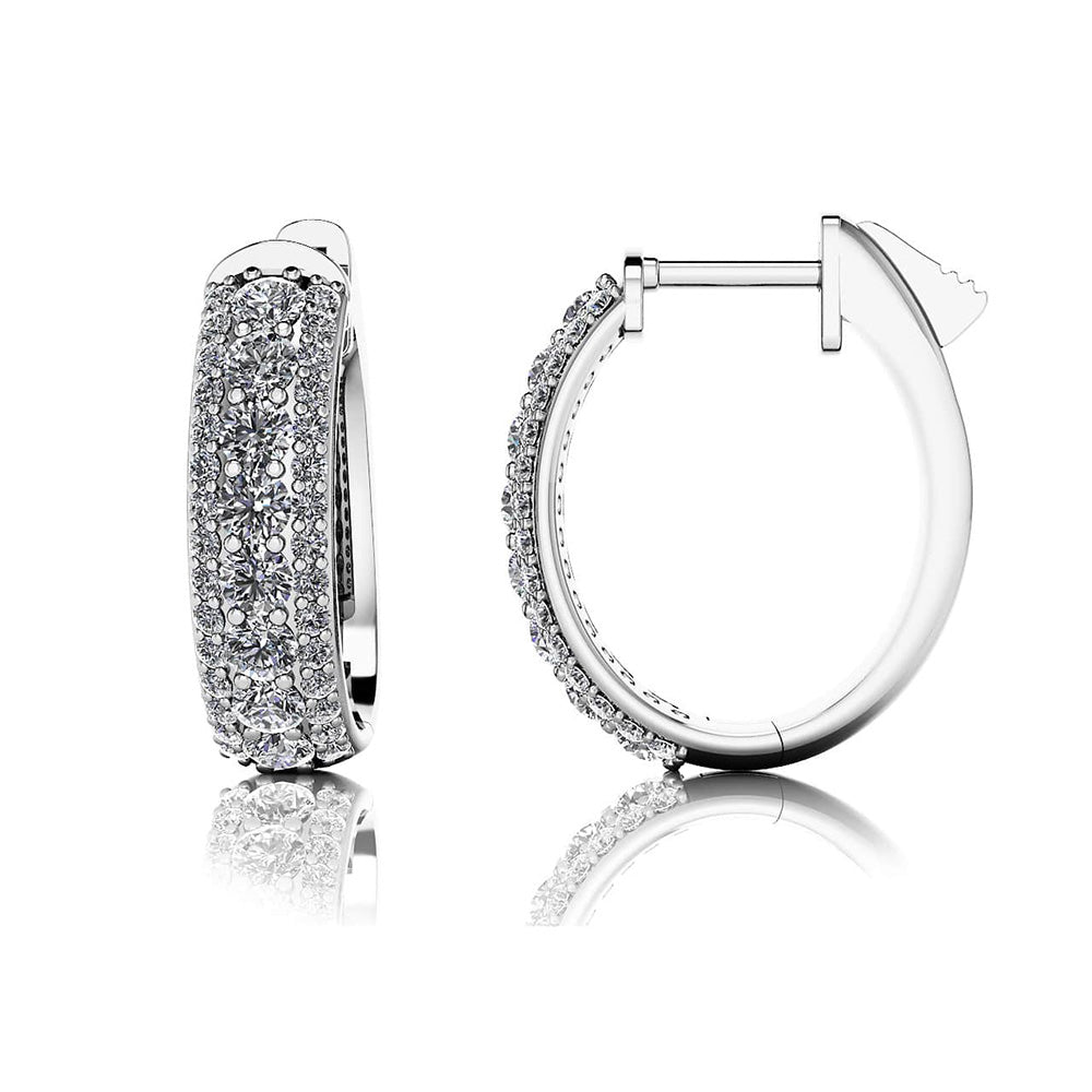 Glamorous Diamond Oval Hoop Earrings