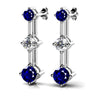 Triple Gemstone And Diamond Prong Set Earrings 
