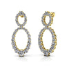 Oval Diamond Drop Earrings