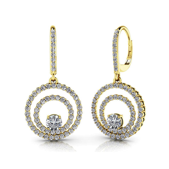 Double Circle Diamond Earrings